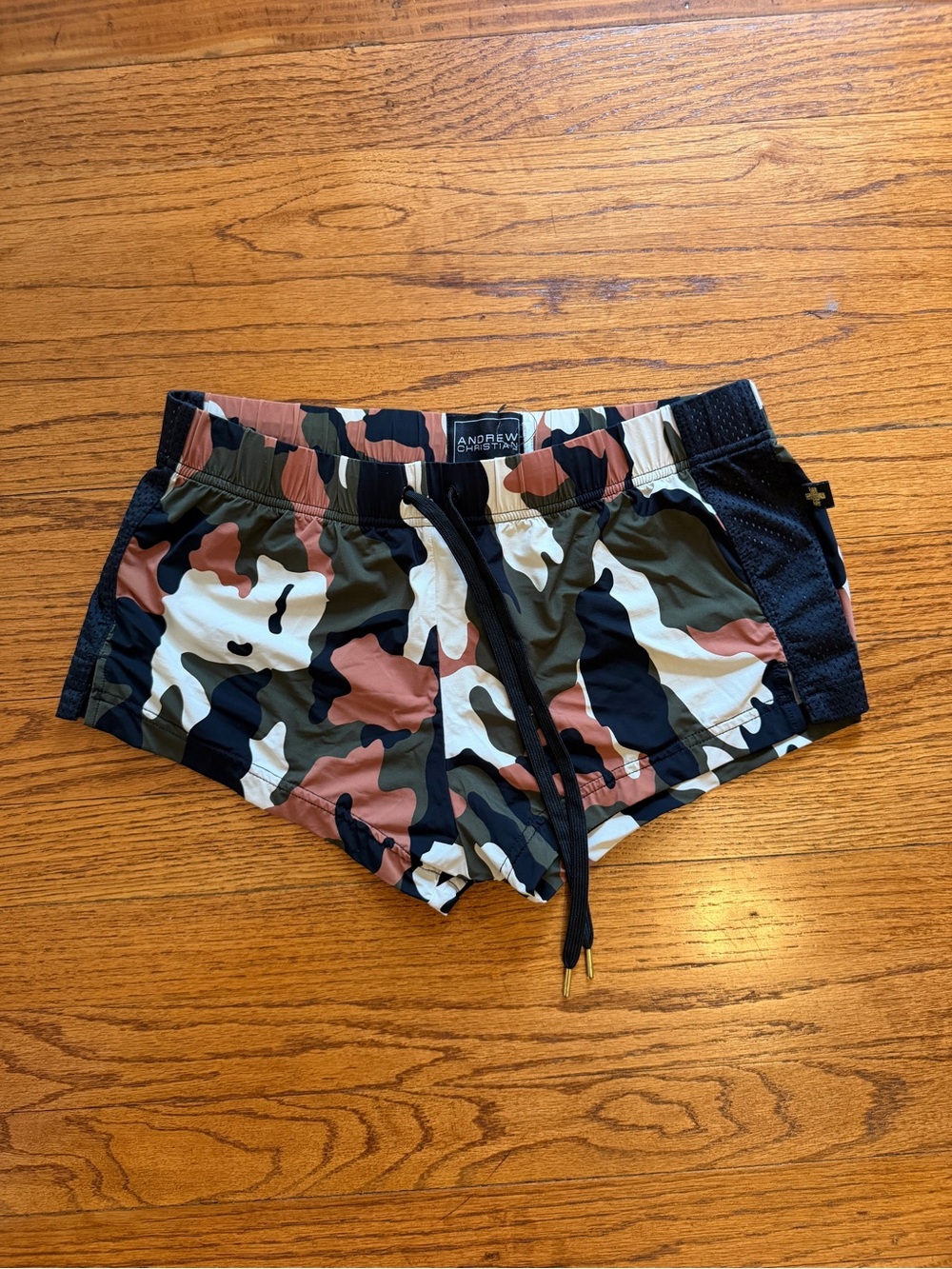 Andrew Christian Camo Swim Shorts - Green Black Tan